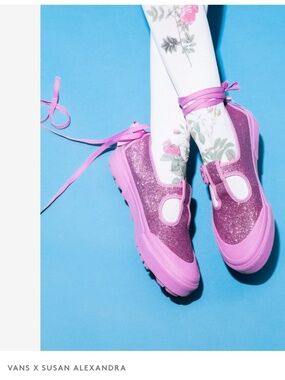 VANS x SUSAN ALEXANDRA *NWOT* Style 93 DX Shoe aka Pink Glitter Vans Mary Jane